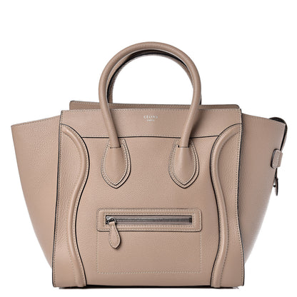Celine Drummed Calfskin Mini Luggage Dune 1 of 14