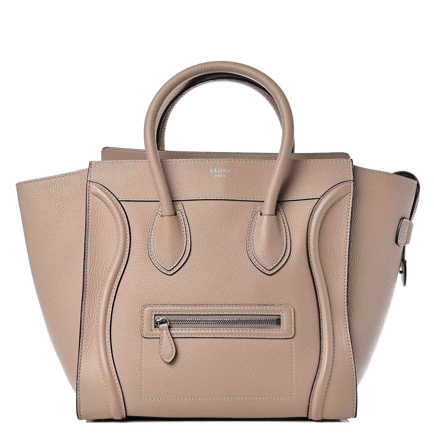 Celine Drummed Calfskin Mini Luggage Dune 1 of 14