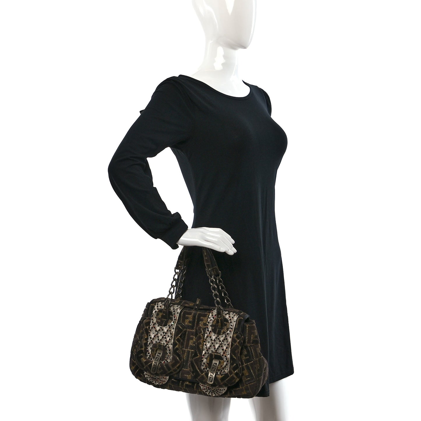 Velvet FF Beaded Embellished B Bag Multcolor