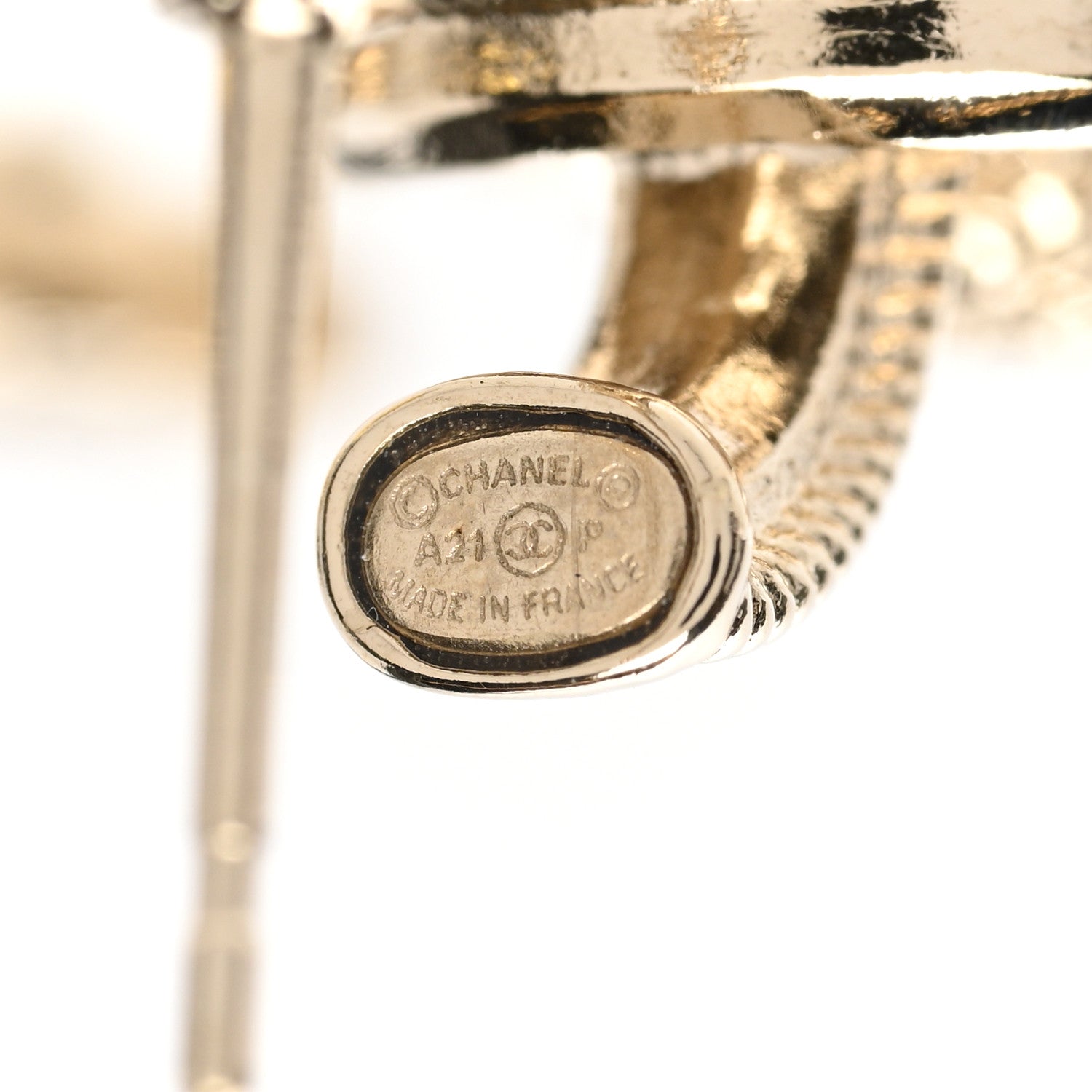 Chanel Crystal CC Drop Earrings Gold 4 of 5