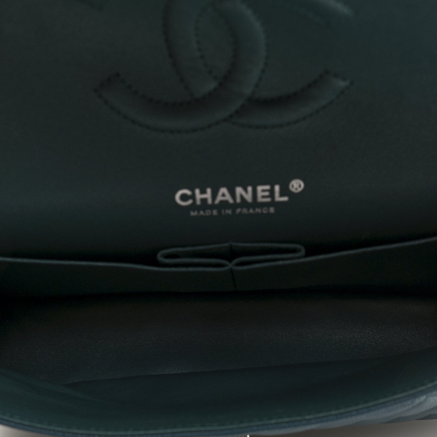 Caviar Quilted Medium Double Flap Dark Green