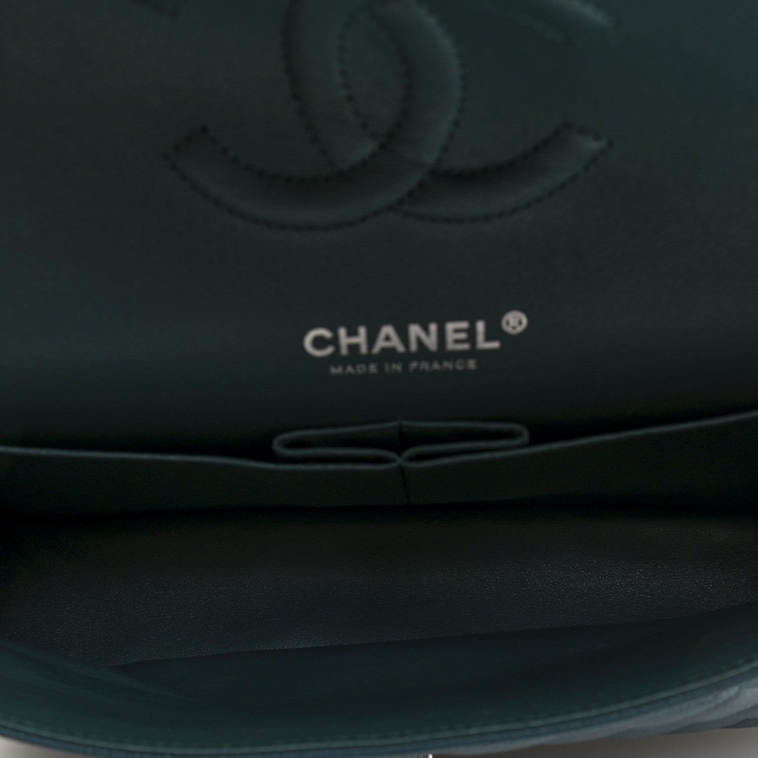 Chanel Caviar Quilted Medium Double Flap Dark Green 5 of 10