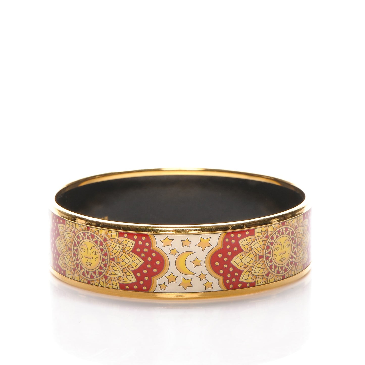 Enamel Printed Wide Sun Moon Stars Bracelet 65