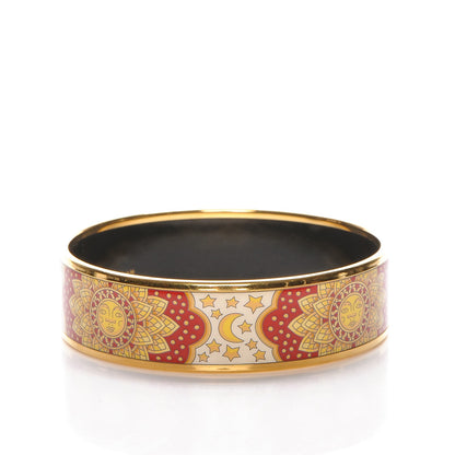 Hermes Enamel Printed Wide Sun Moon Stars Bracelet 65 3 of 5