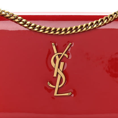 Saint Laurent Patent Calfskin Monogram Kate Wallet On Chain Rouge Eros 9 of 12