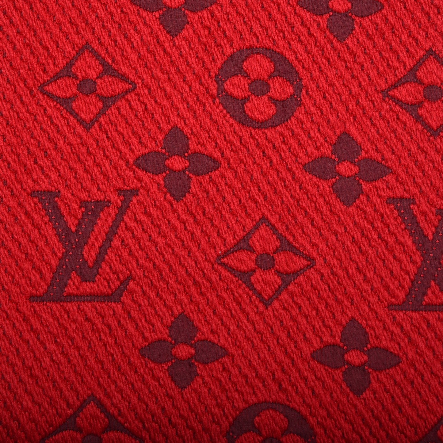 Wool Silk Logomania Scarf Rubis