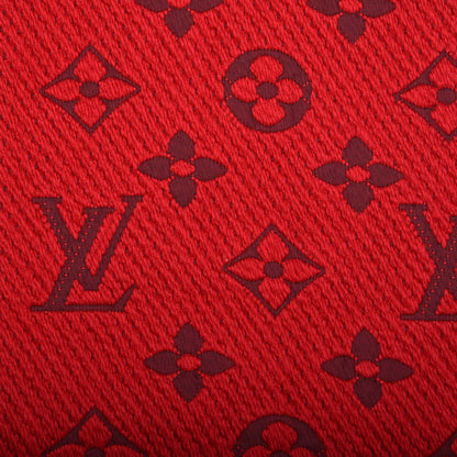 Louis Vuitton Wool Silk Logomania Scarf Rubis 5 of 5
