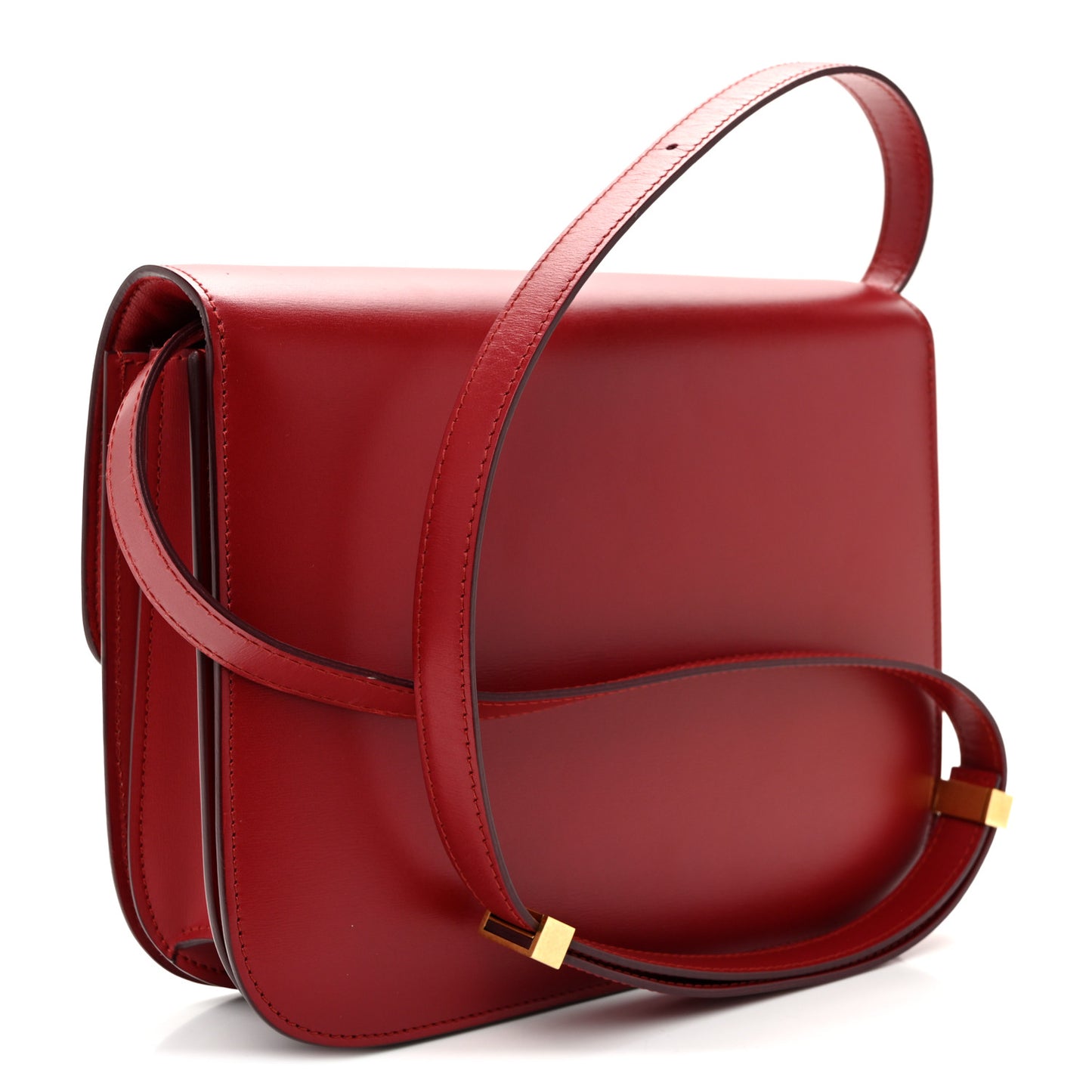 Box Calfskin Medium Classic Box Flap Bag Red