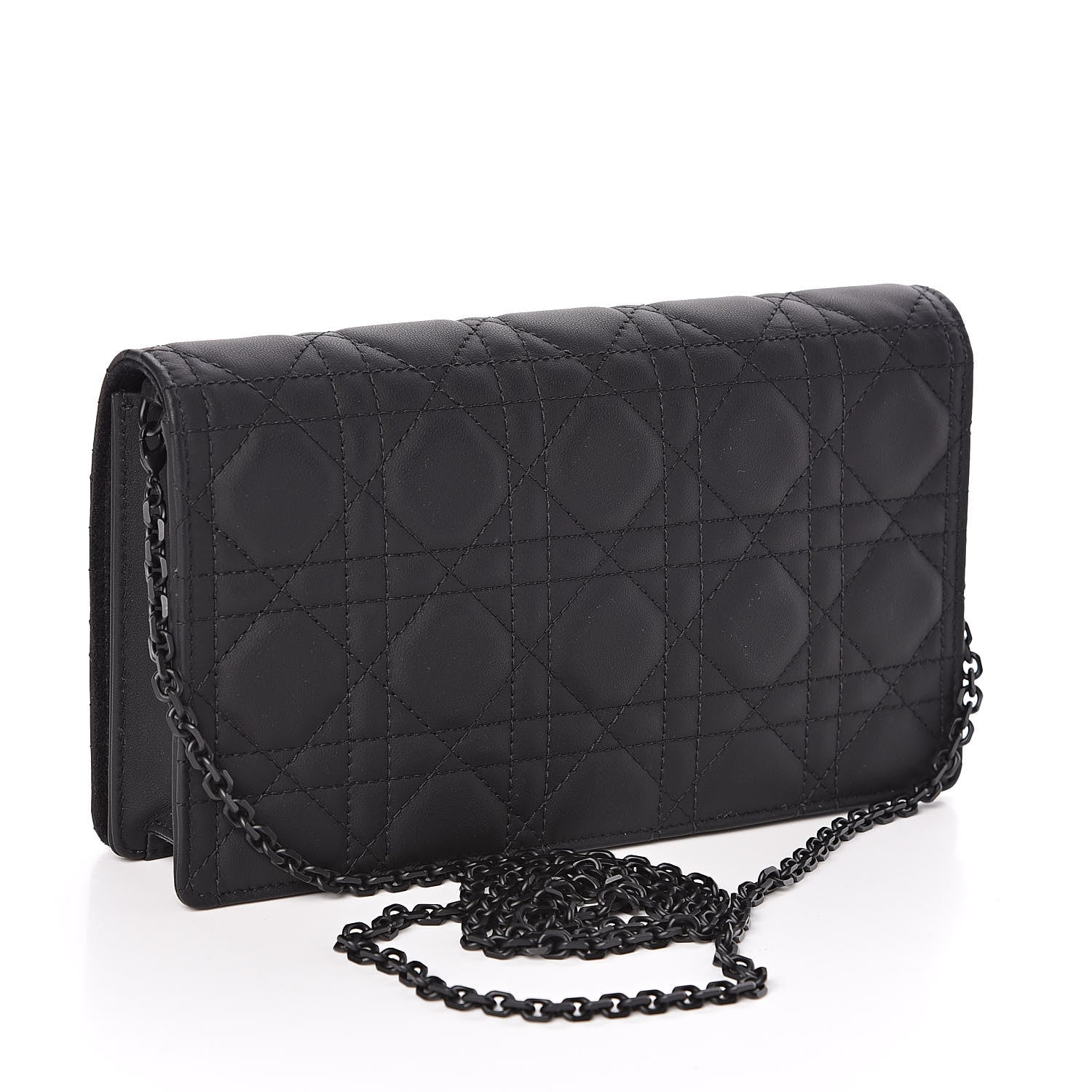 Christian Dior Ultra Matte Calfskin Cannage Lady Dior Clutch Black 3 of 10
