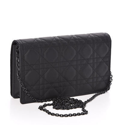 Christian Dior Ultra Matte Calfskin Cannage Lady Dior Clutch Black 3 of 10