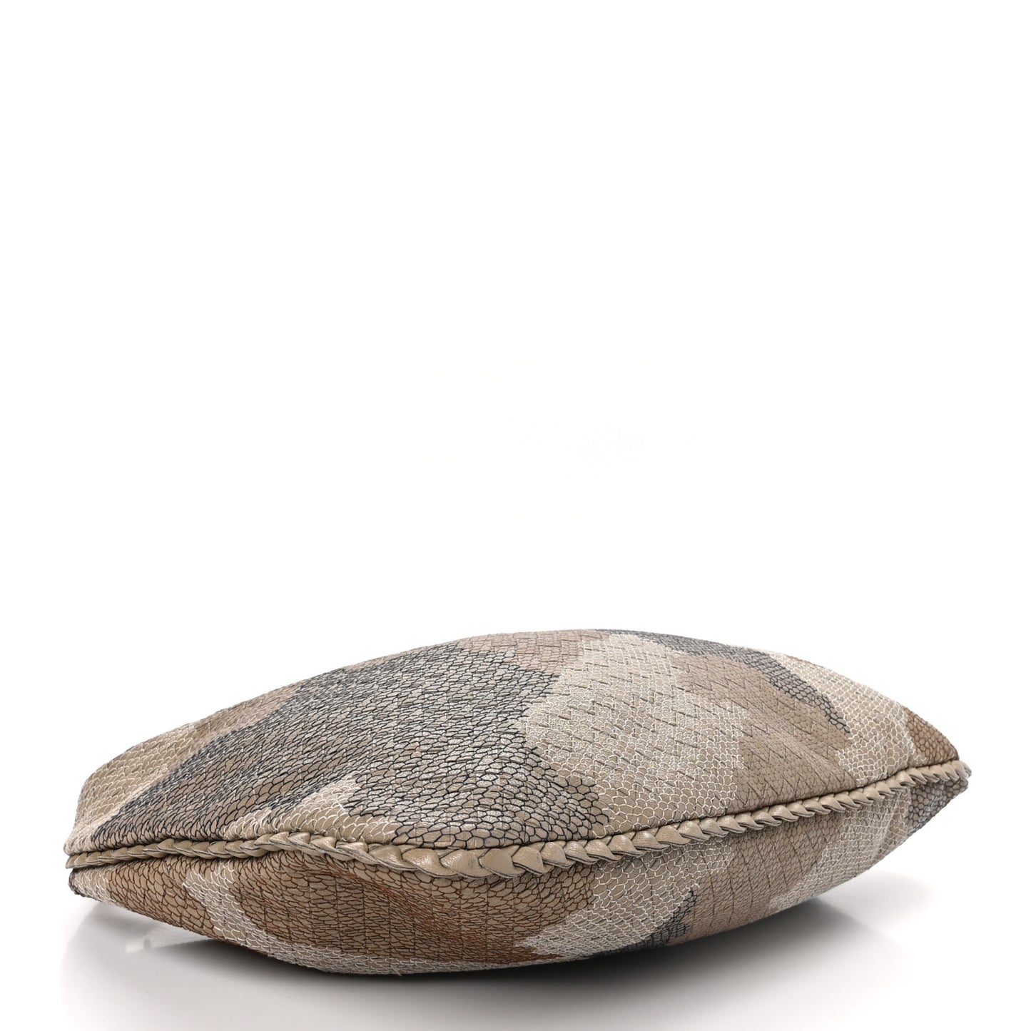 Nappa Intrecciato Camo Embroidered Large Veneta Hobo Taupe