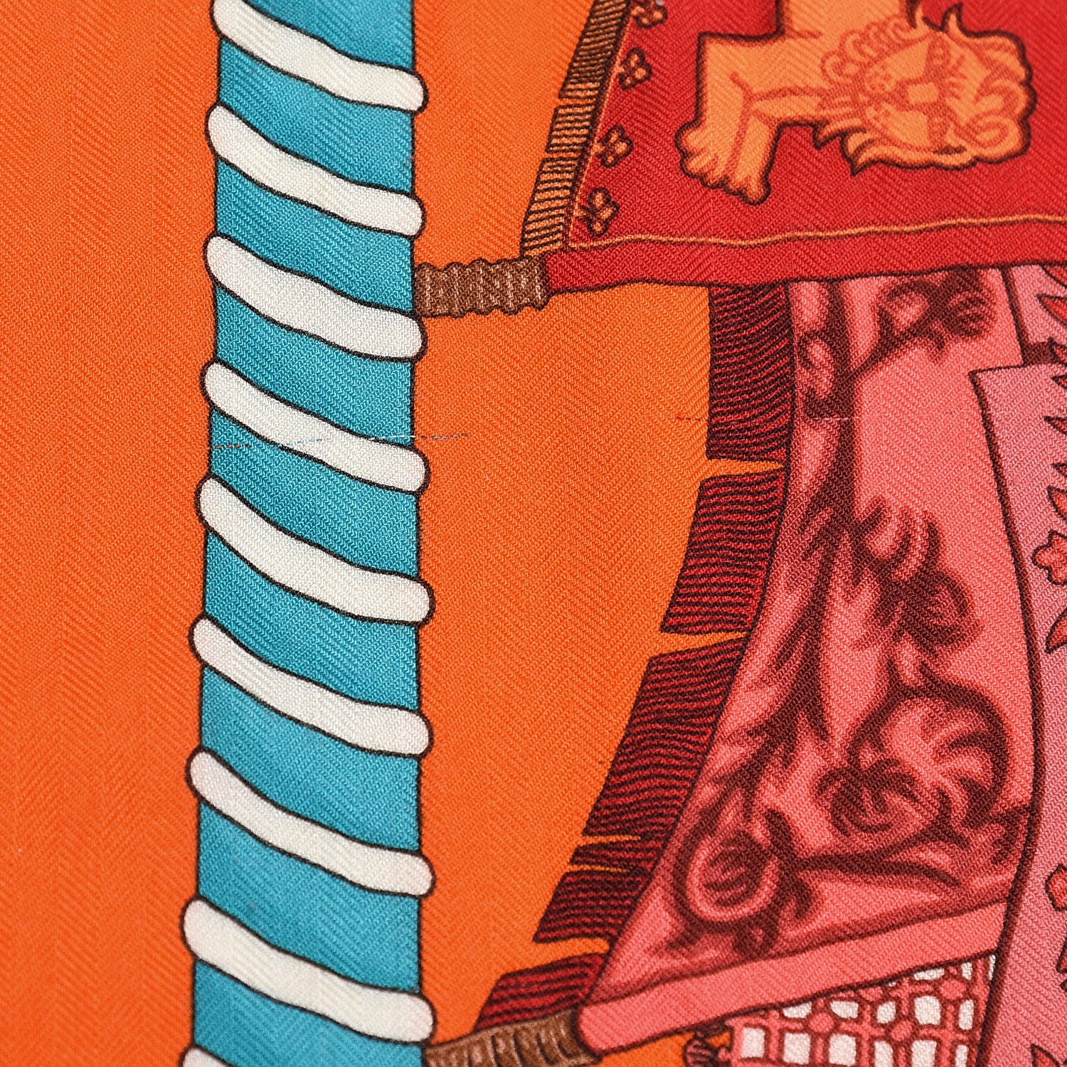 Hermes Cashmere Silk Etendards et Bannieres Shawl 140 4 of 7