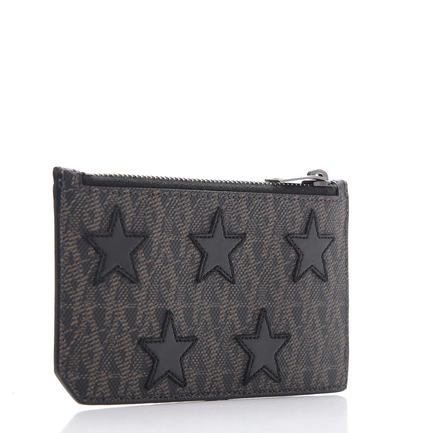 Saint Laurent Classic Toile Monogram Stars 5 Fragments Zip Pouch Card Holder Black 3 of 8
