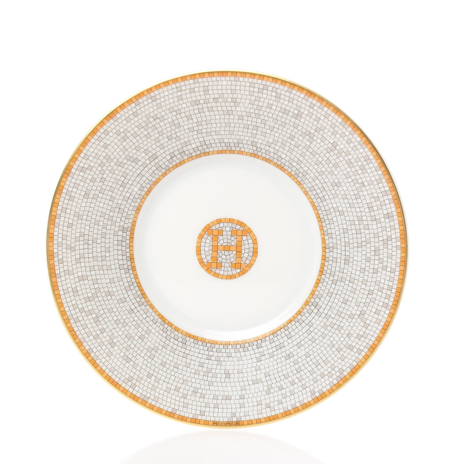 Hermes Porcelain Mosaique Au 24 Gold Tea Cup And Saucer Set Of 2 2 of 7