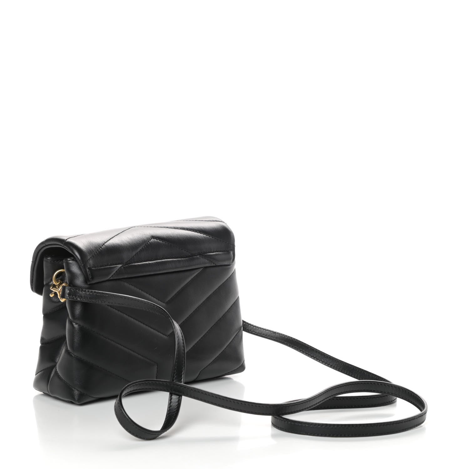Saint Laurent Calfskin Y Quilted Monogram Toy Loulou Crossbody Bag Black 3 of 9