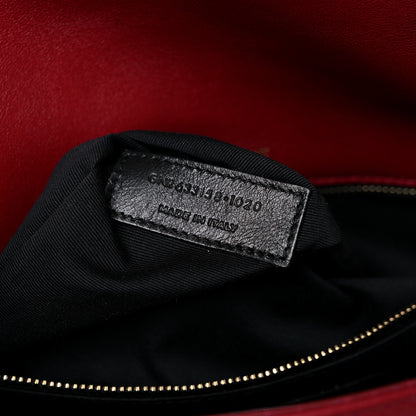 Saint Laurent Lambskin Matelasse Monogram Medium Niki Chain Satchel Red 8 of 11