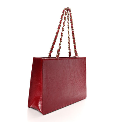 Chanel Shiny Aged Calfskin Shopping Bag Red 3 of 11
