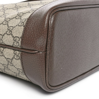 Gucci GG Supreme Monogram Textured Calfskin Small Ophidia Shoulder Tote Bag Beige Ebony New Acero 9 of 10