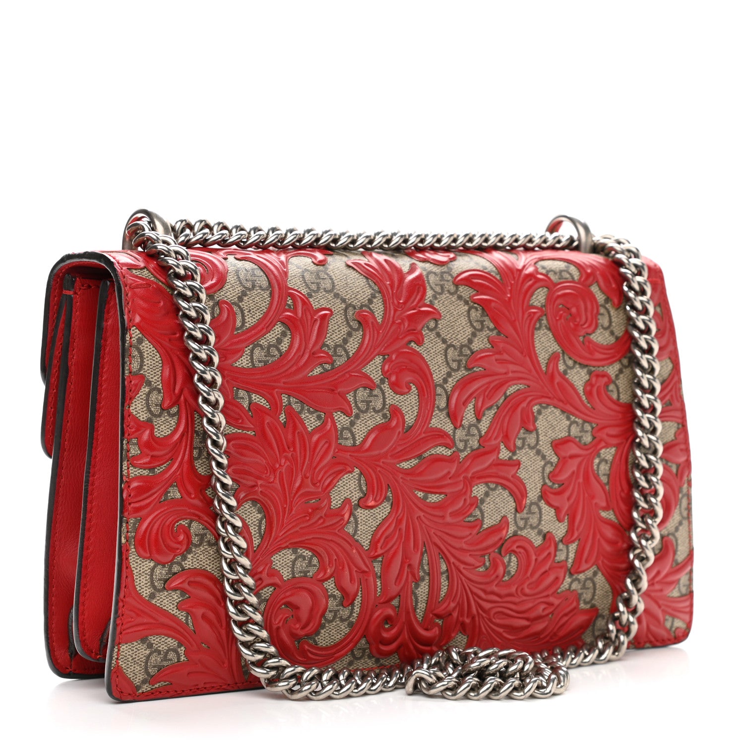 Gucci GG Supreme Monogram Arabesque Small Dionysus Shoulder Bag Hibiscus Red 3 of 14