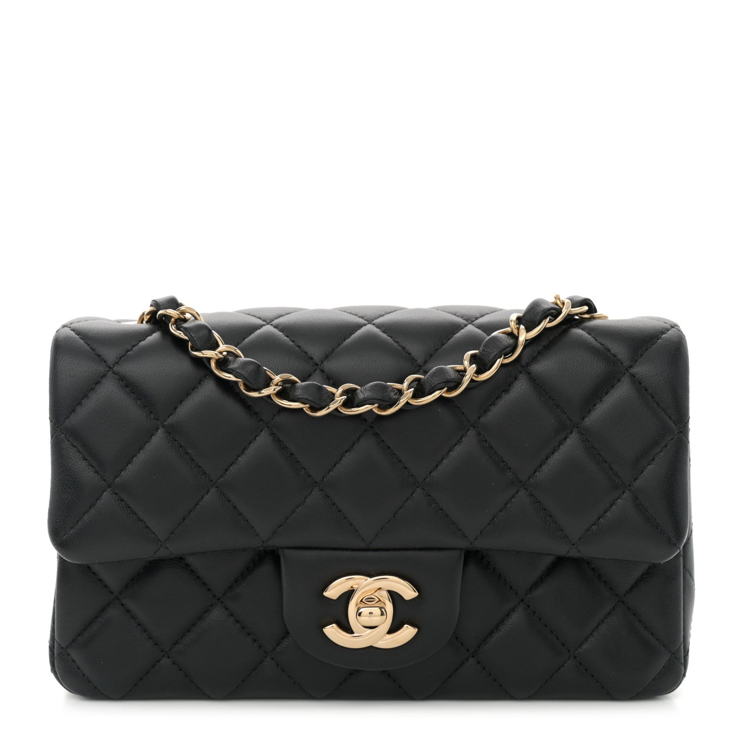 Chanel Lambskin Quilted Mini Rectangular Flap Black 1 of 11