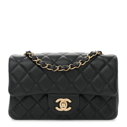 Chanel Lambskin Quilted Mini Rectangular Flap Black 1 of 11