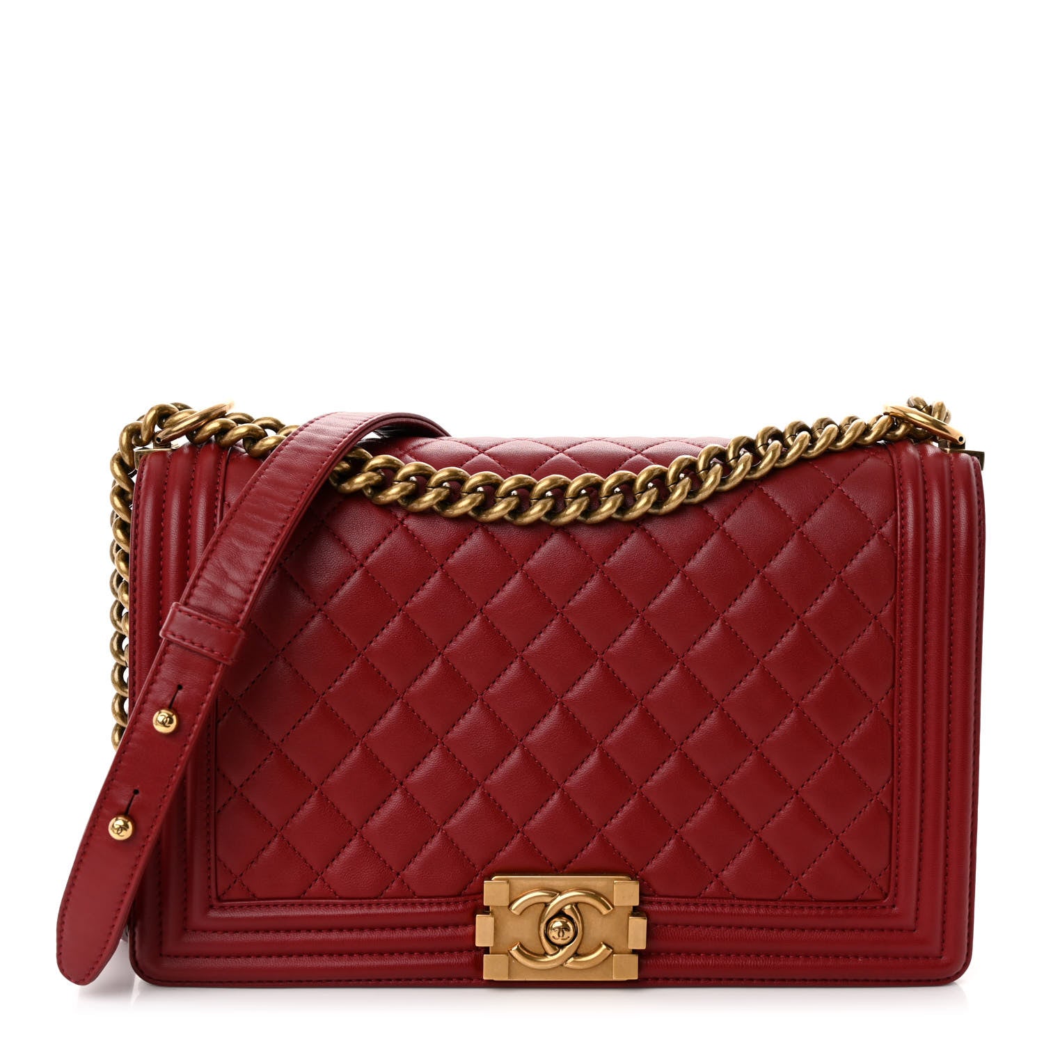 Chanel Lambskin Quilted New Medium Boy Flap Red 1 of 10