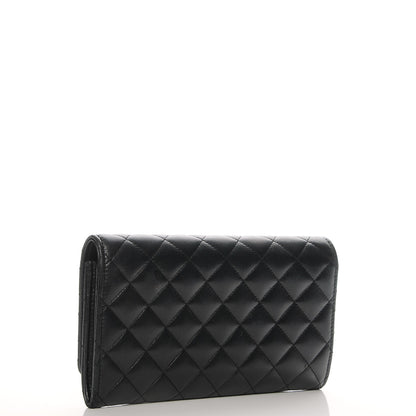 Chanel Lambskin Quilted Large Diamond CC Flap Wallet Black 3 of 9