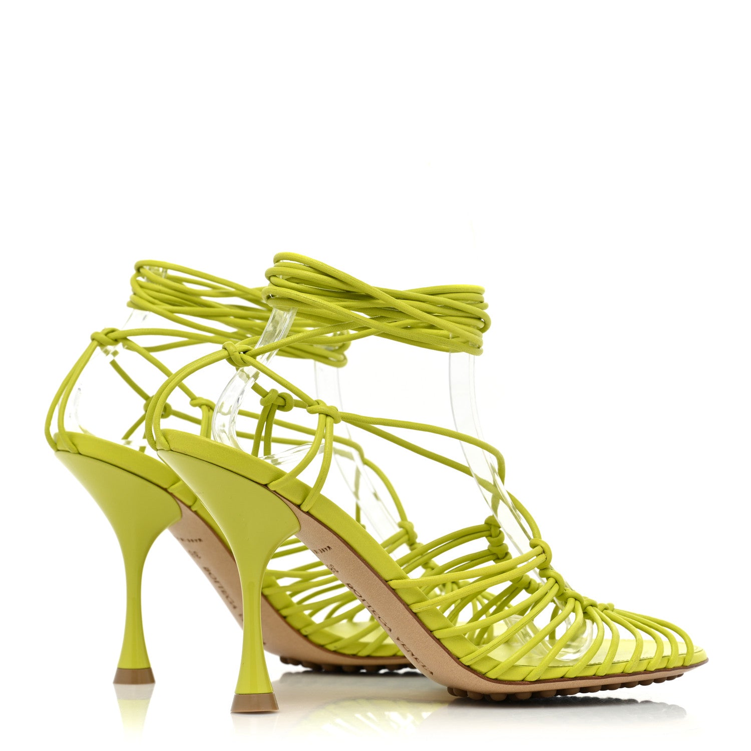 Bottega Veneta Nappa Dot Ankle Tie Sandals 36 Kiwi 4 of 10