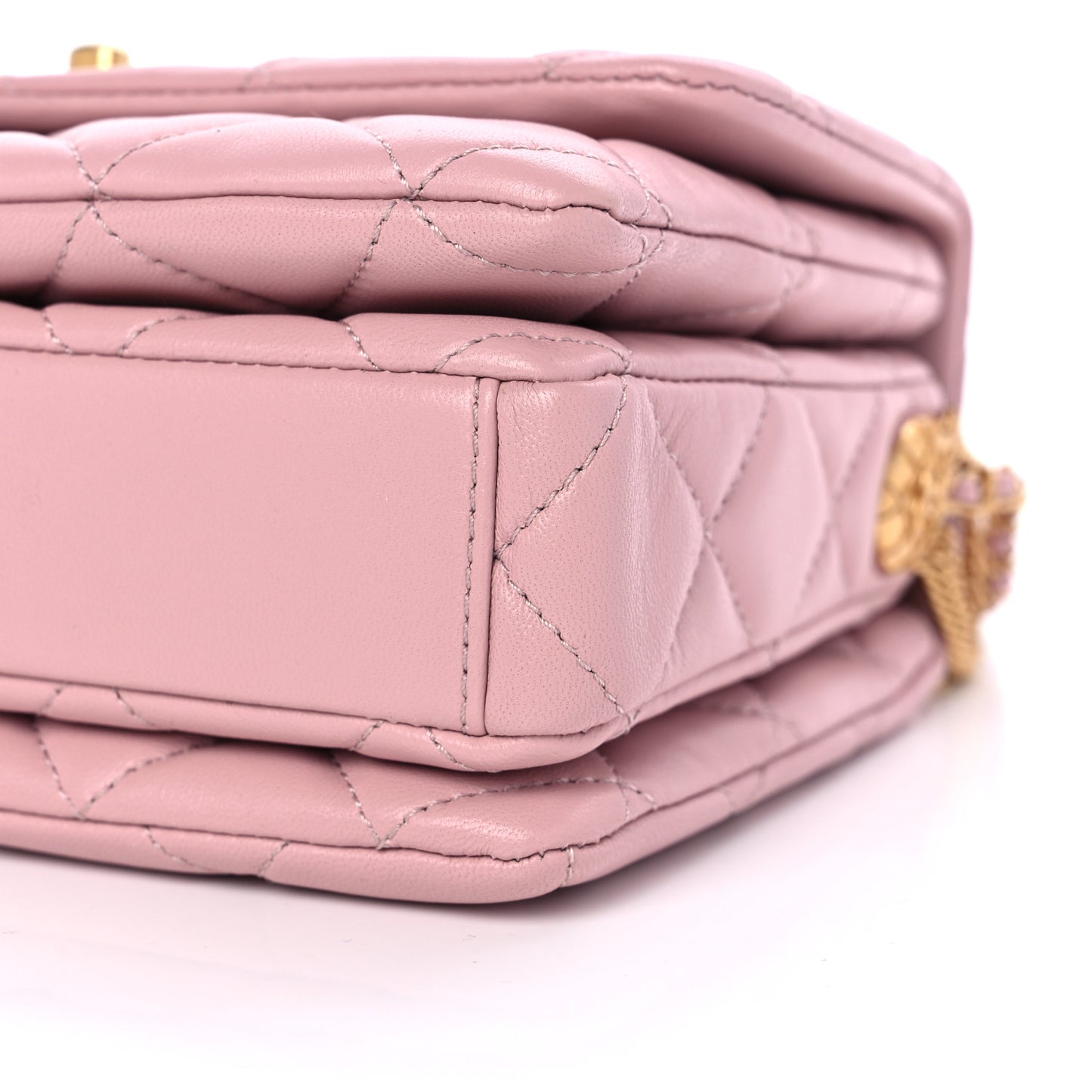 Lambskin Quilted Mini Medallion Multi Chain Flap Light Pink