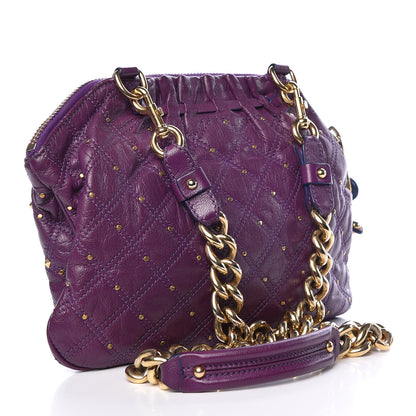 Marc Jacobs Calfskin Quilted Stardust Shoulder Bag Purple 3 of 18