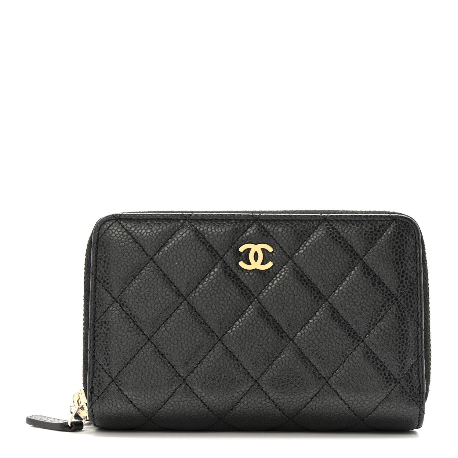 Chanel Caviar Quilted Large Gusset Double Zip Around Wallet Black 1 of 13