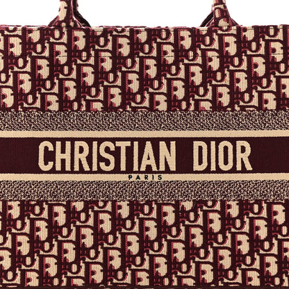 Christian Dior Oblique Medium Book Tote Burgundy Multicolor 8 of 10