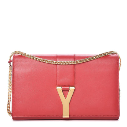 Saint Laurent Calfskin Classic Y Ligne Chain Wallet Red 1 of 13