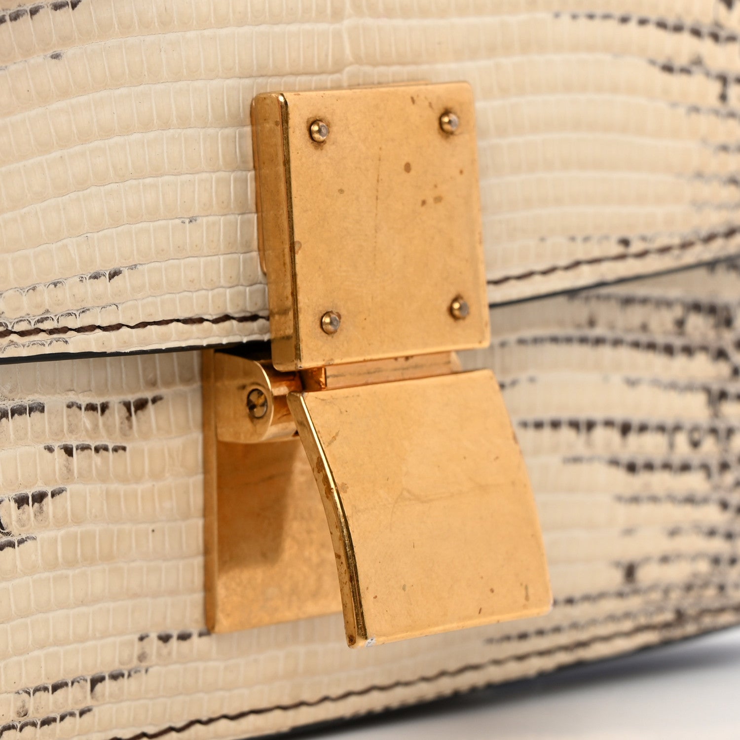 Celine Lizard Small Classic Box Flap Bag Natural 10 of 16