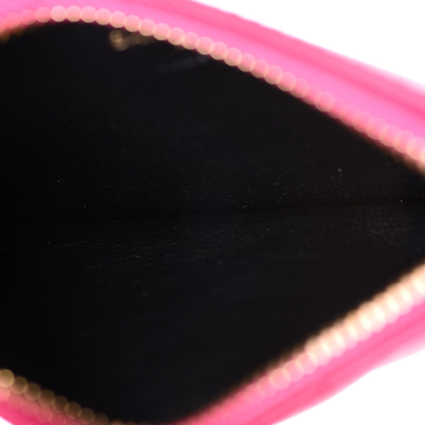 Grain De Poudre Matelasse Chevron Monogram Fragments Zippered Card Case Fresh Fuxia