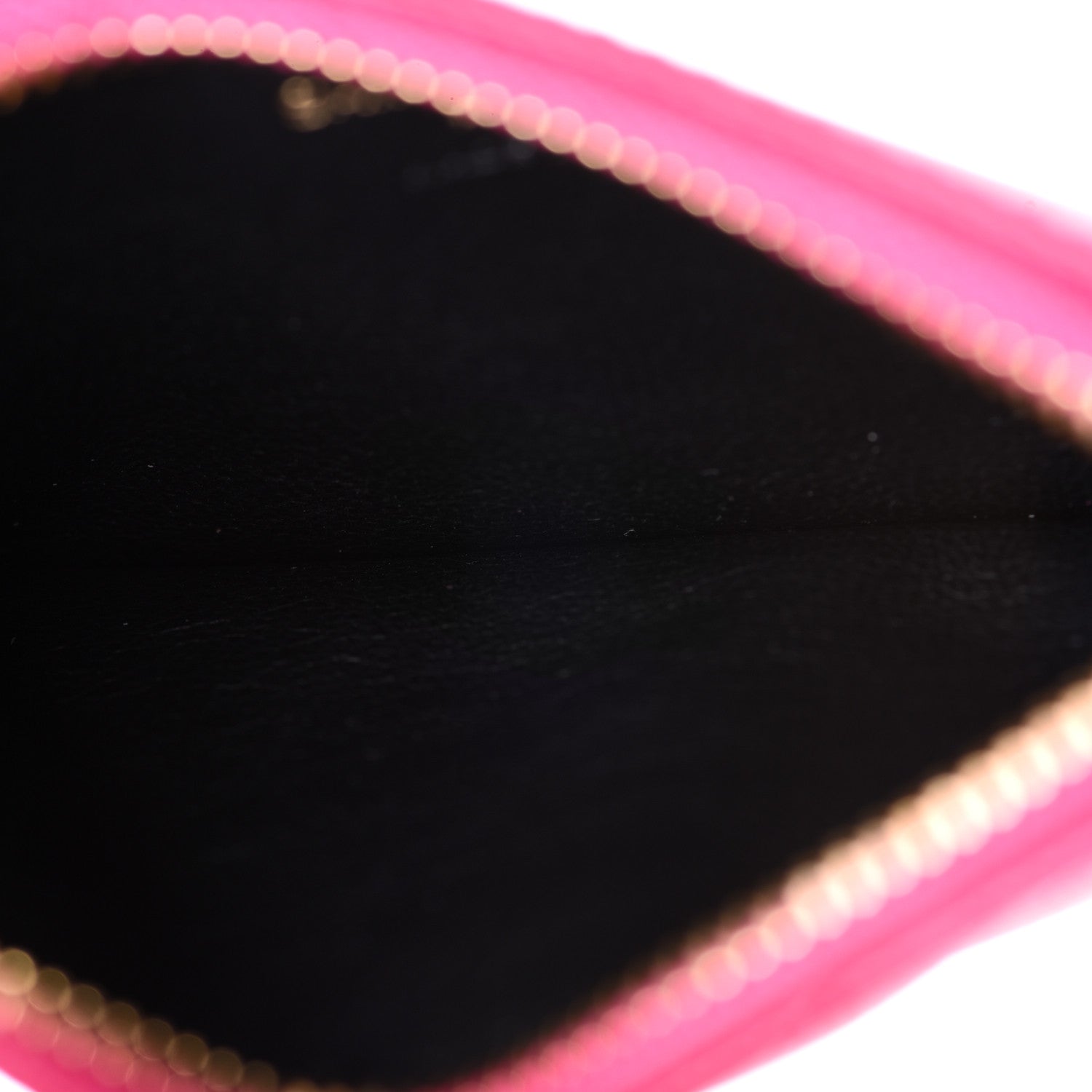 Saint Laurent Grain De Poudre Matelasse Chevron Monogram Fragments Zippered Card Case Fresh Fuxia 5 of 8