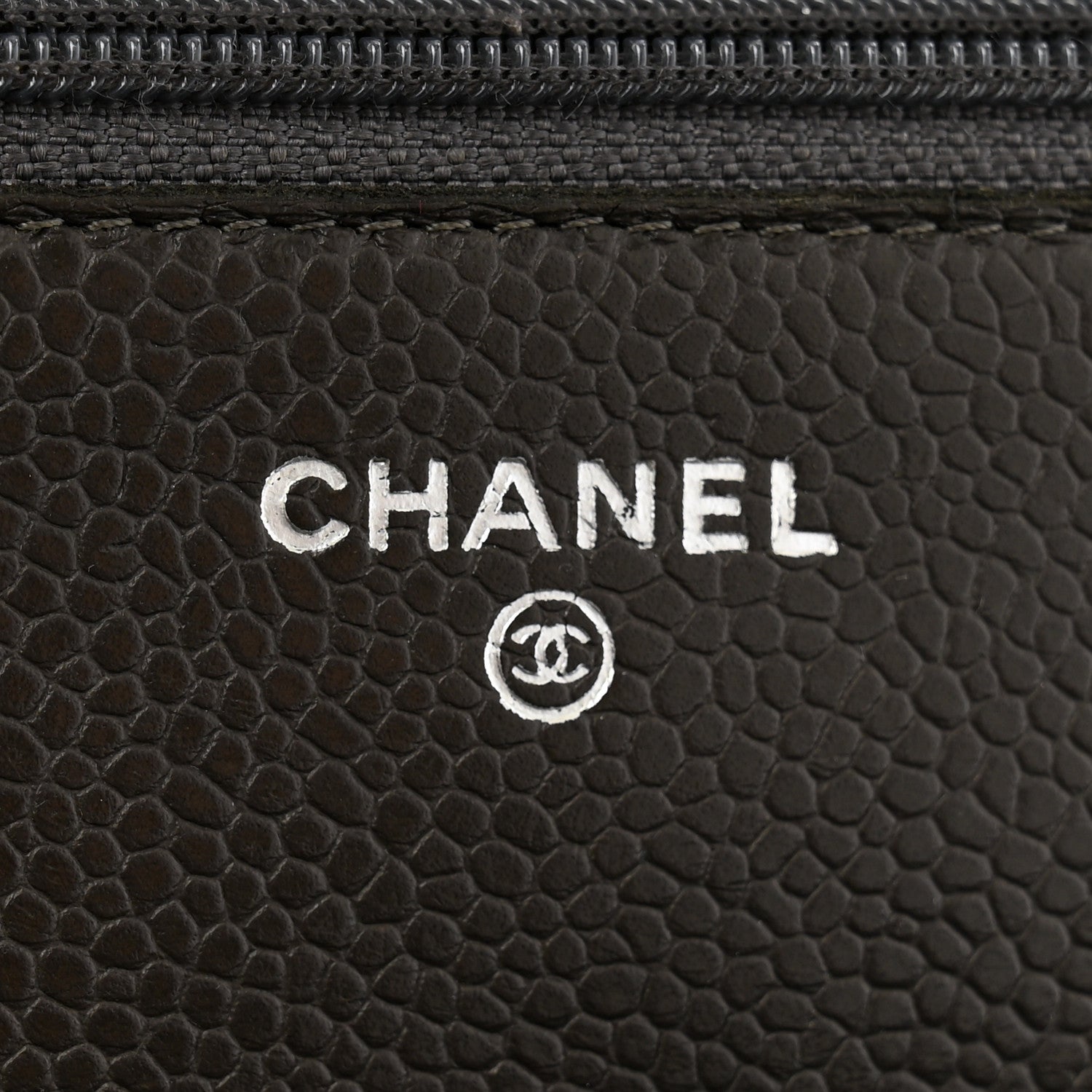 Chanel Caviar Quilted Wallet On Chain WOC Dark Grey 6 of 13