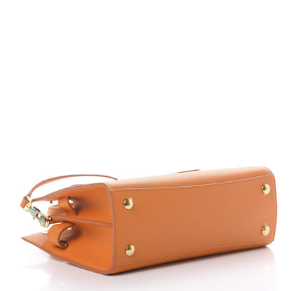 Burberry Grainy Calfskin Mini Title Bag Orange 3 of 10
