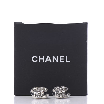 Chanel Baguette Crystal CC Earrings Silver 5 of 5