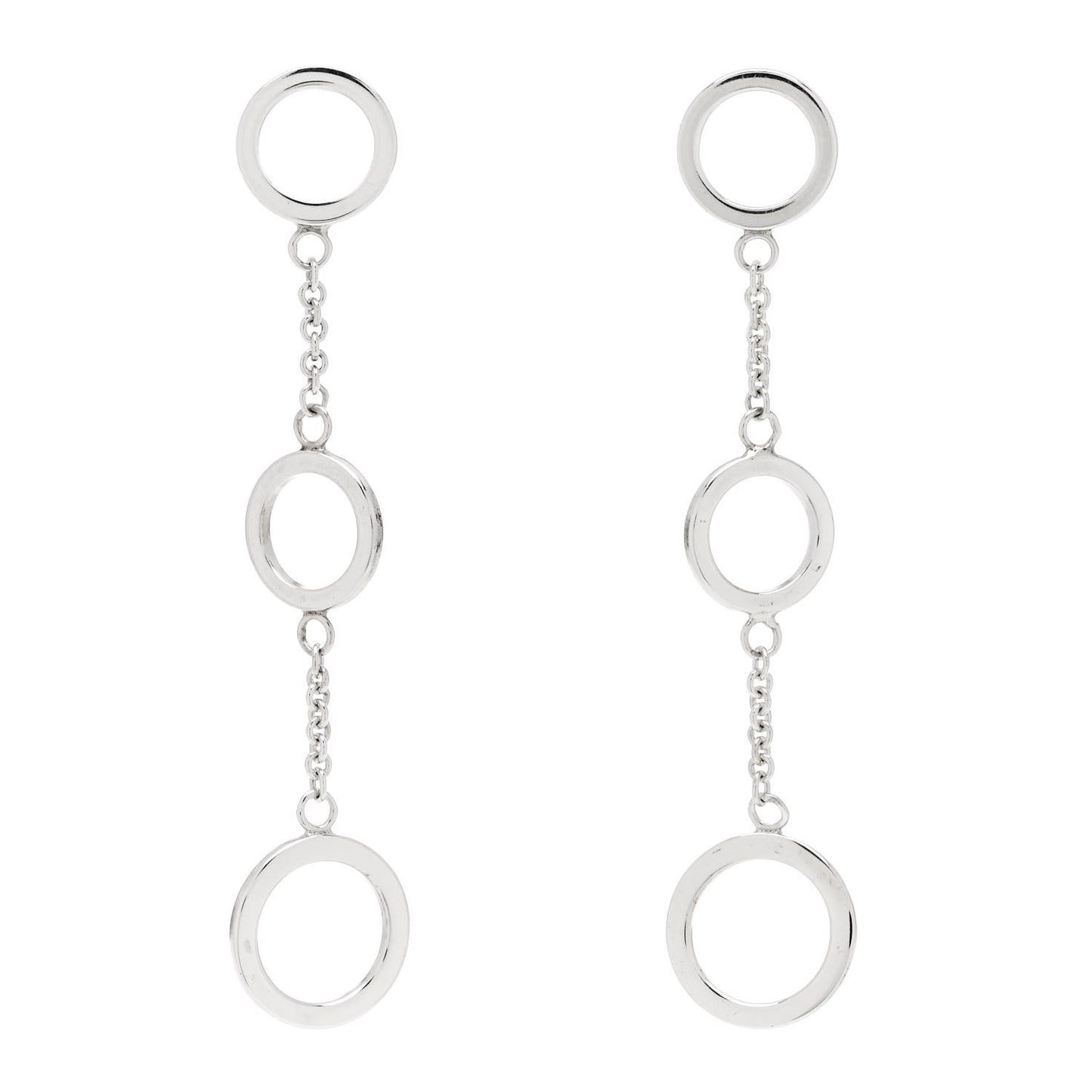 Sterling Silver Triple Circle Dangle Earrings