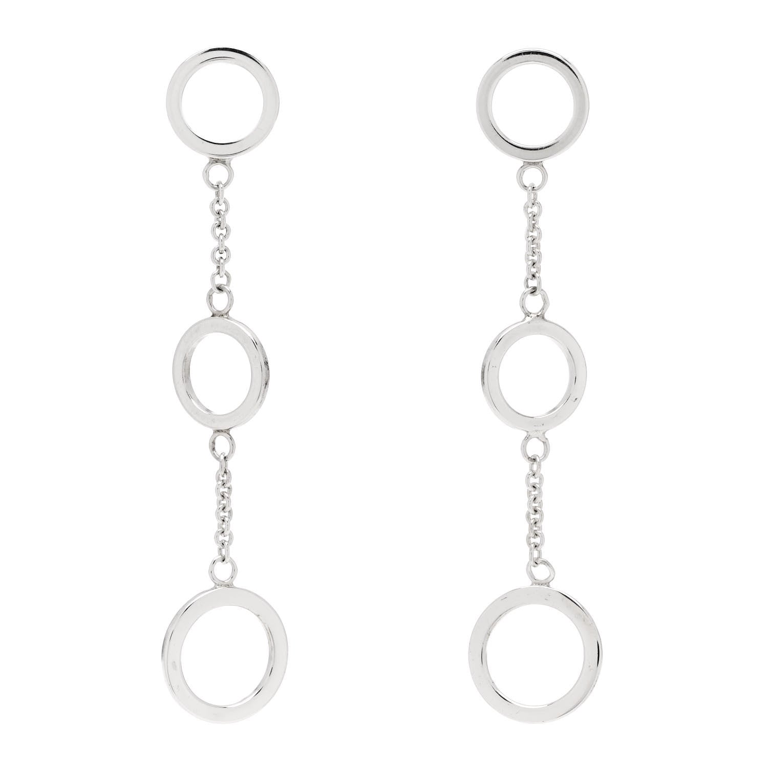 Tiffany Sterling Silver Triple Circle Dangle Earrings 1 of 5