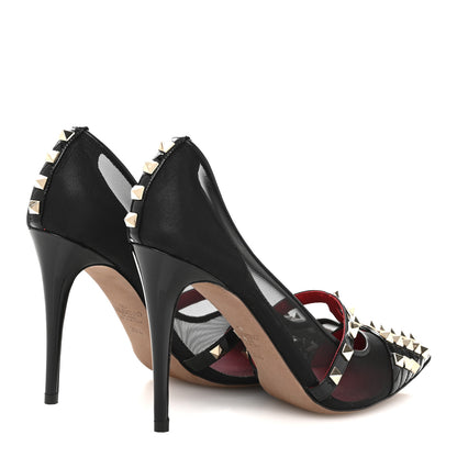 Valentino Garavani Mesh Patent Rockstud Alcove 100mm Pumps 39.5 Black 5 of 9