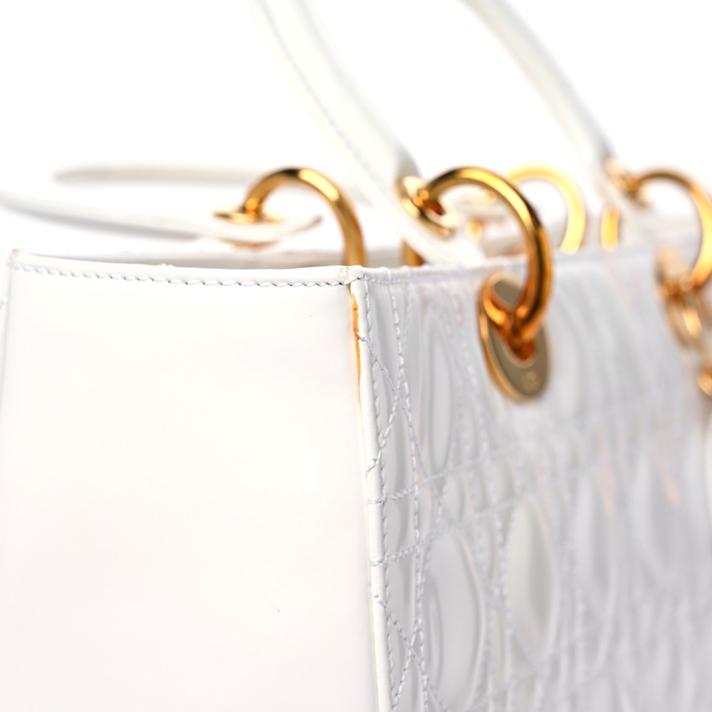 Patent Cannage Large Lady Dior White