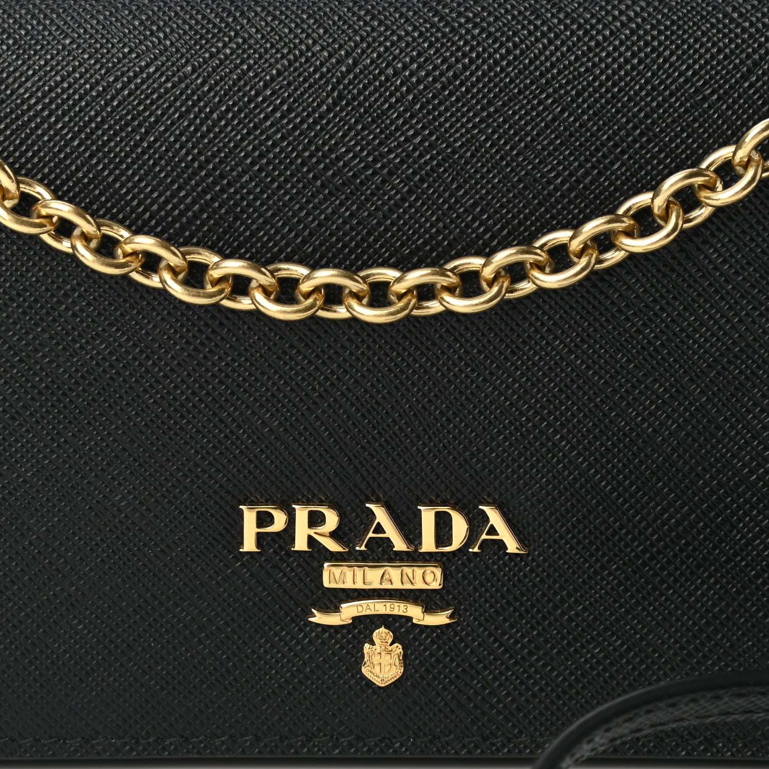 Prada Saffiano Metal Phone Wristlet Crossbody Wallet Black 6 of 9