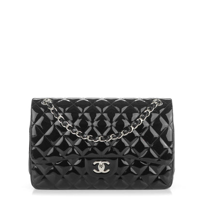 Chanel Patent Quilted Jumbo Double Flap Black 1 of 7