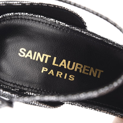 Saint Laurent Metallic Calfskin Opyum 110 Sandals 37.5 Argento 6 of 9