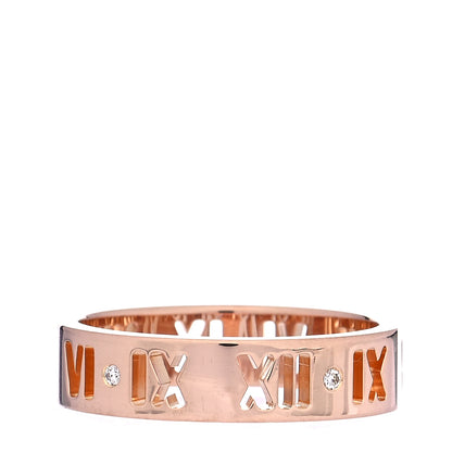Tiffany 18K Rose Gold Diamond Atlas Pierced Ring 54 7 1 of 5