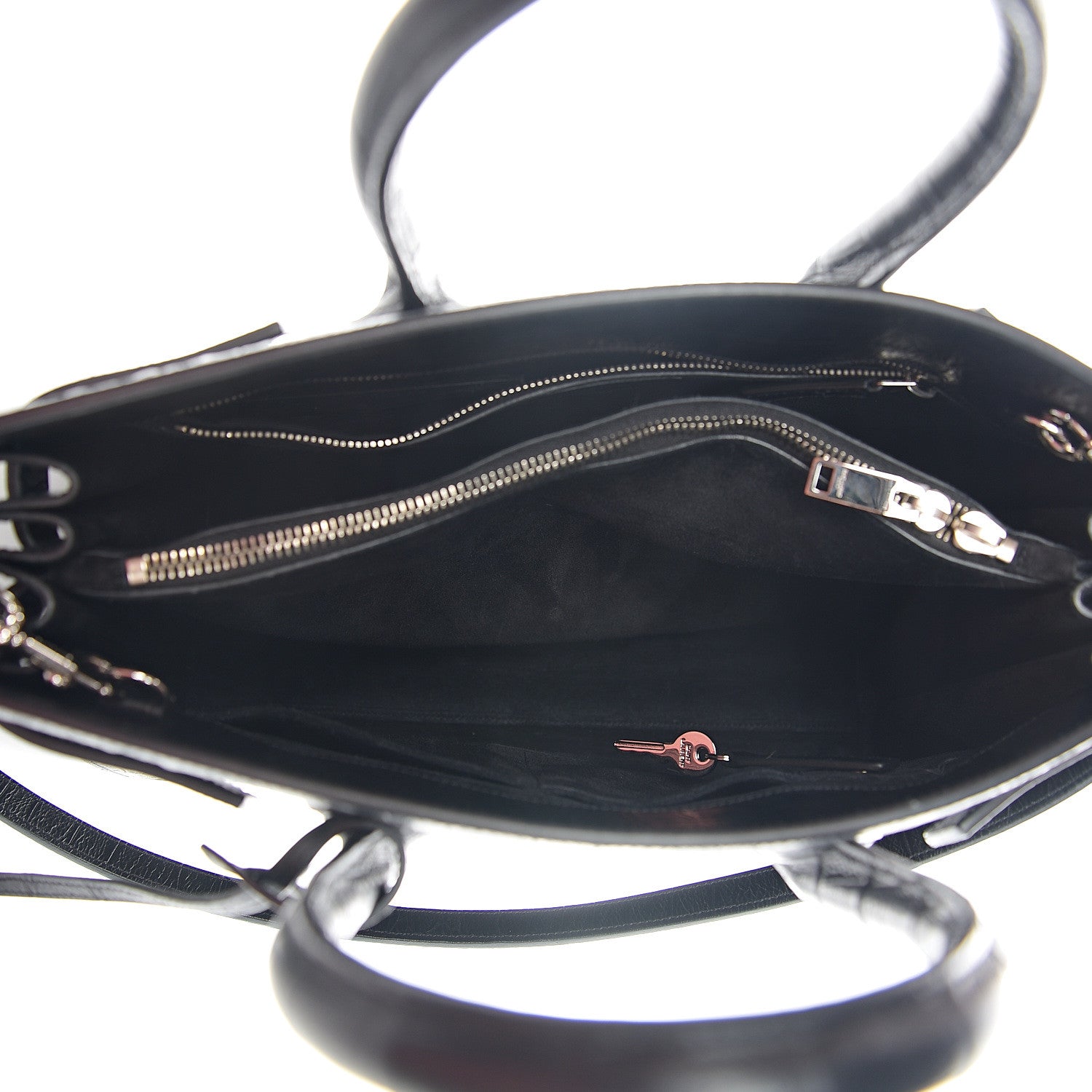Saint Laurent Calfskin Crocodile Embossed Small Sac de Jour Black 4 of 9