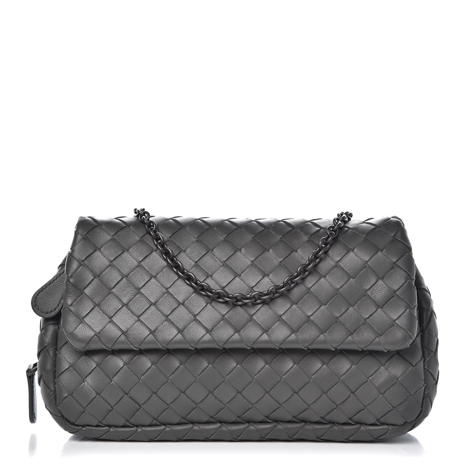 Bottega Veneta Nappa Intrecciato Mini Chain Messenger Light Grey 1 of 8