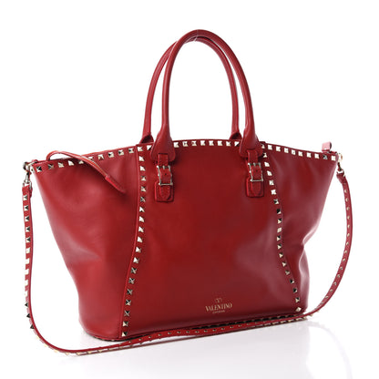 Valentino Garavani Vitello Rockstud Shoulder Bag Rosso Valentino 3 of 13